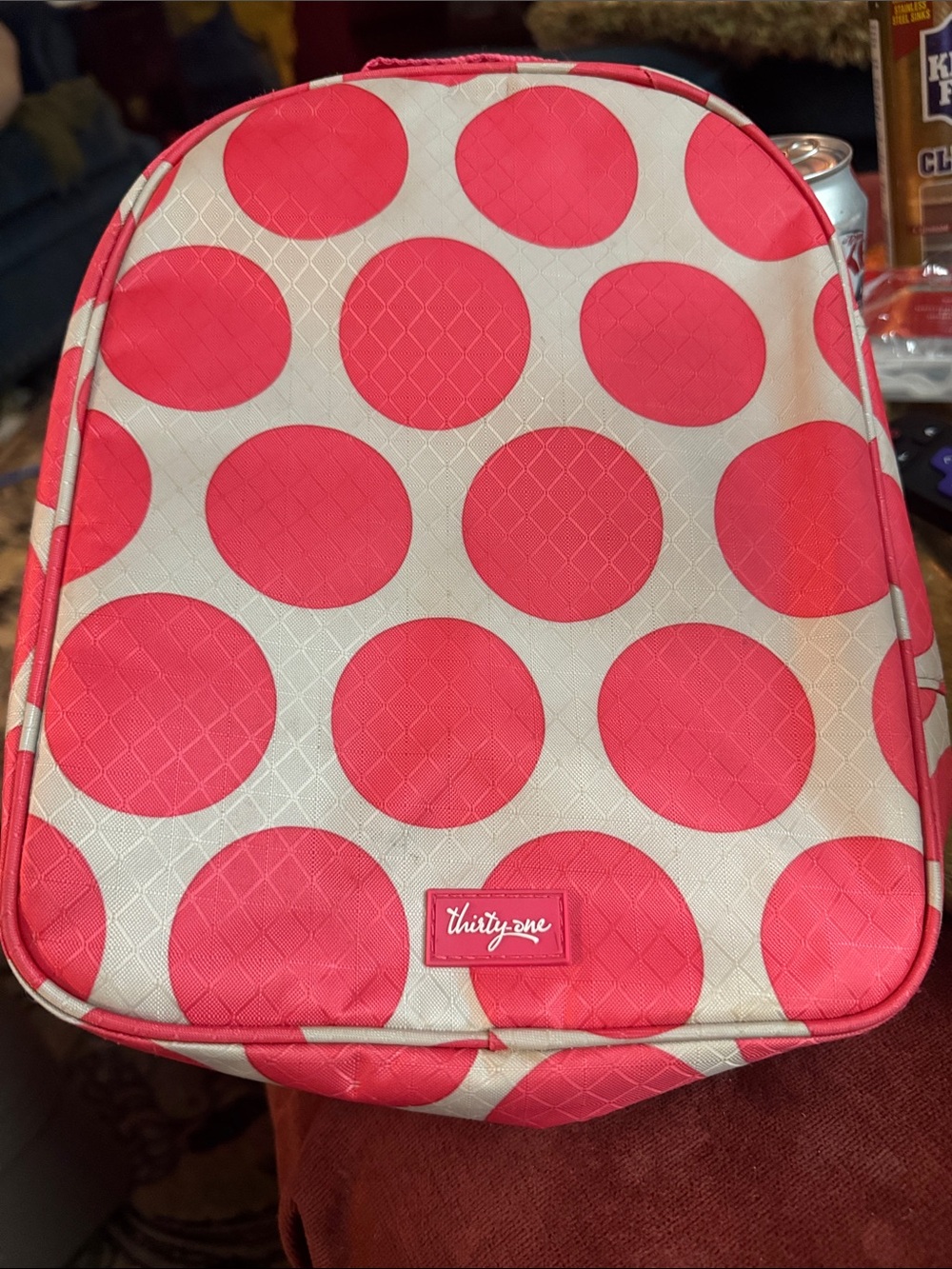 thirty-one Pink Polka Dot Lunch Bag